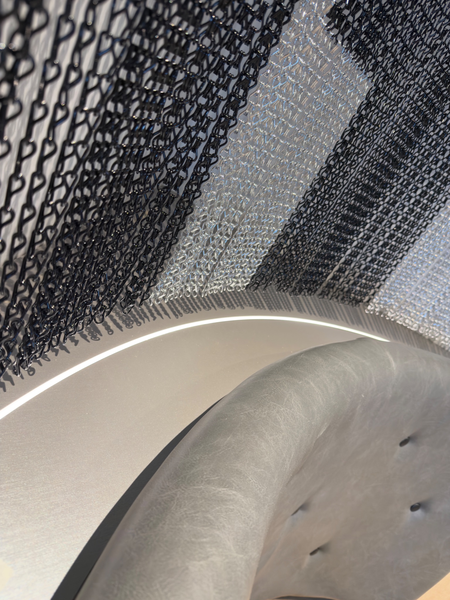 LED strip lighting detail above the seating area of the Coventry shop fit out