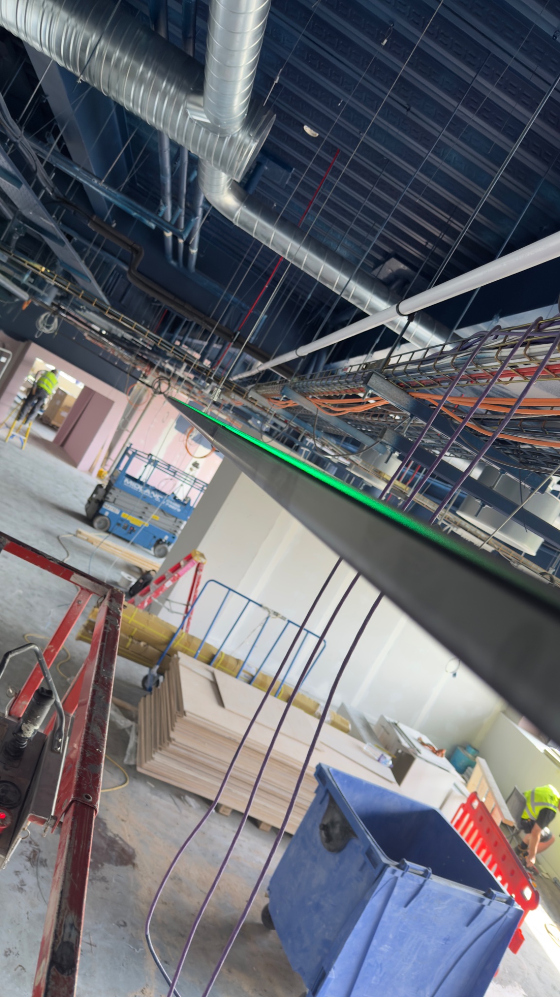 New containment and circuits being installed during the first fix of the Coventry fit out